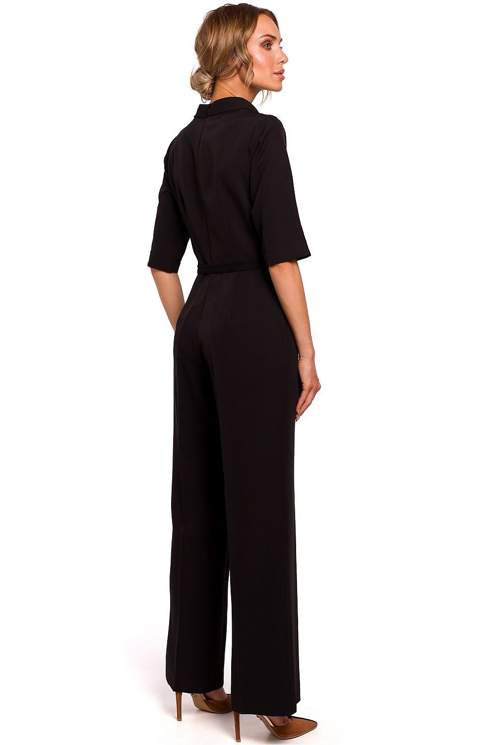 Elise Mid Sleeve Jumpsuit - Black - Ruby Vixen