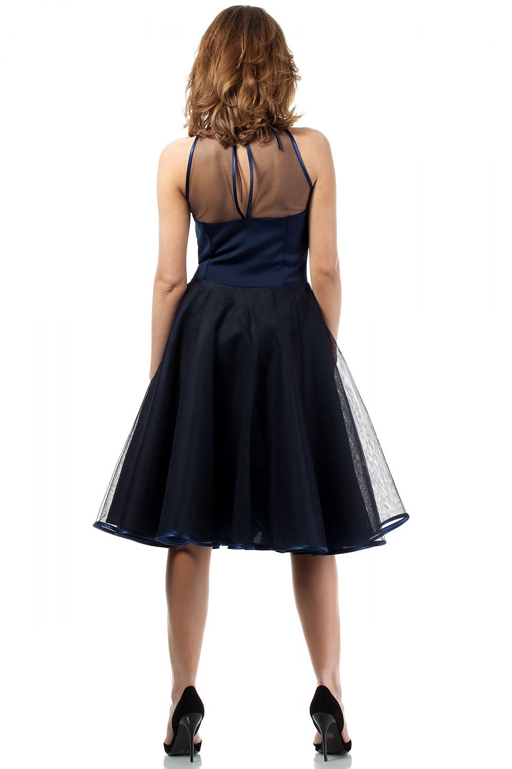 Luna Tulle Cocktail Dress - Navy Blue - Ruby Vixen