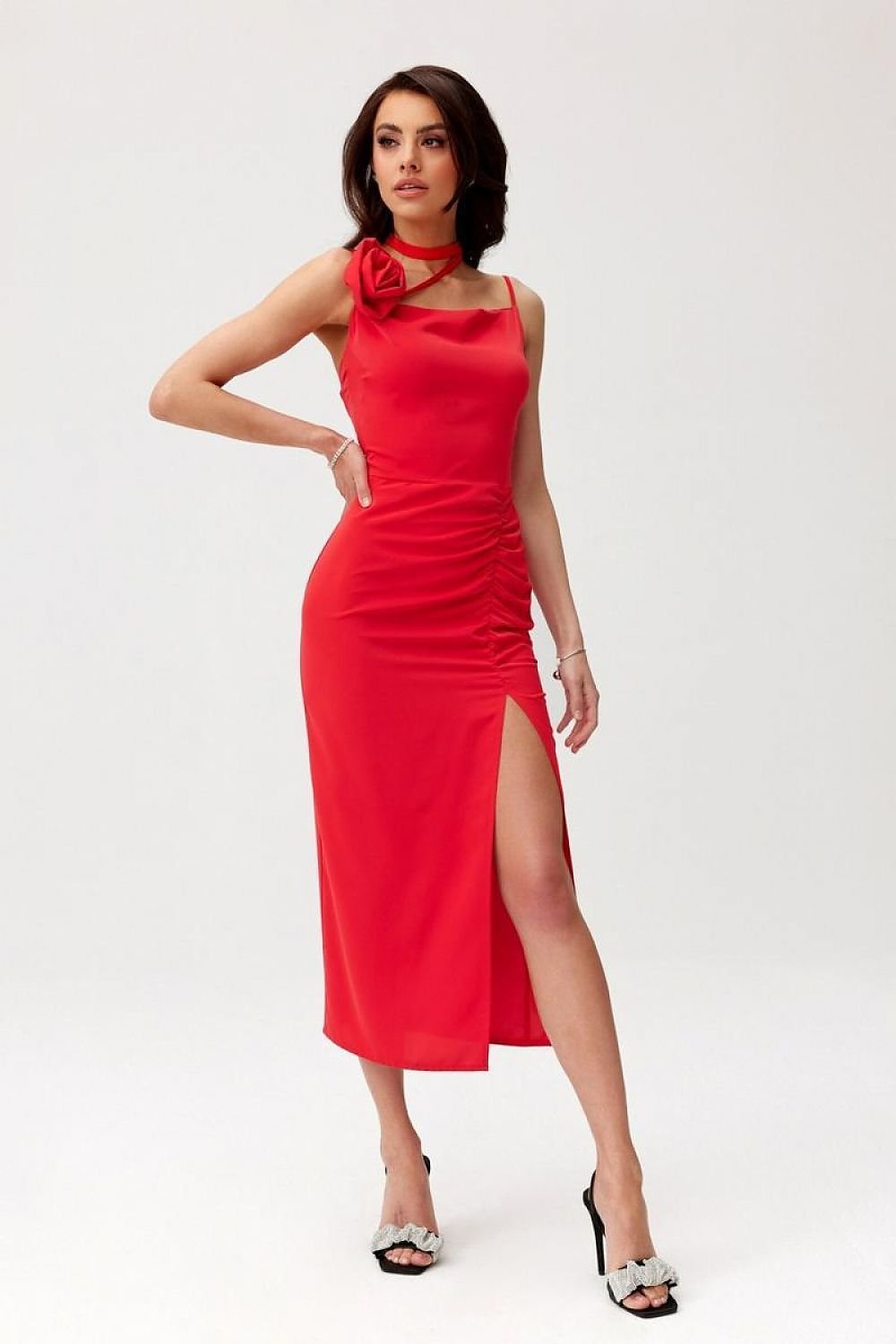 Maribel Midi Cocktail Dress - Red - Ruby Vixen
