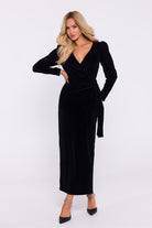 Modern Muse Wrap Maxi Dress - Black - Ruby Vixen