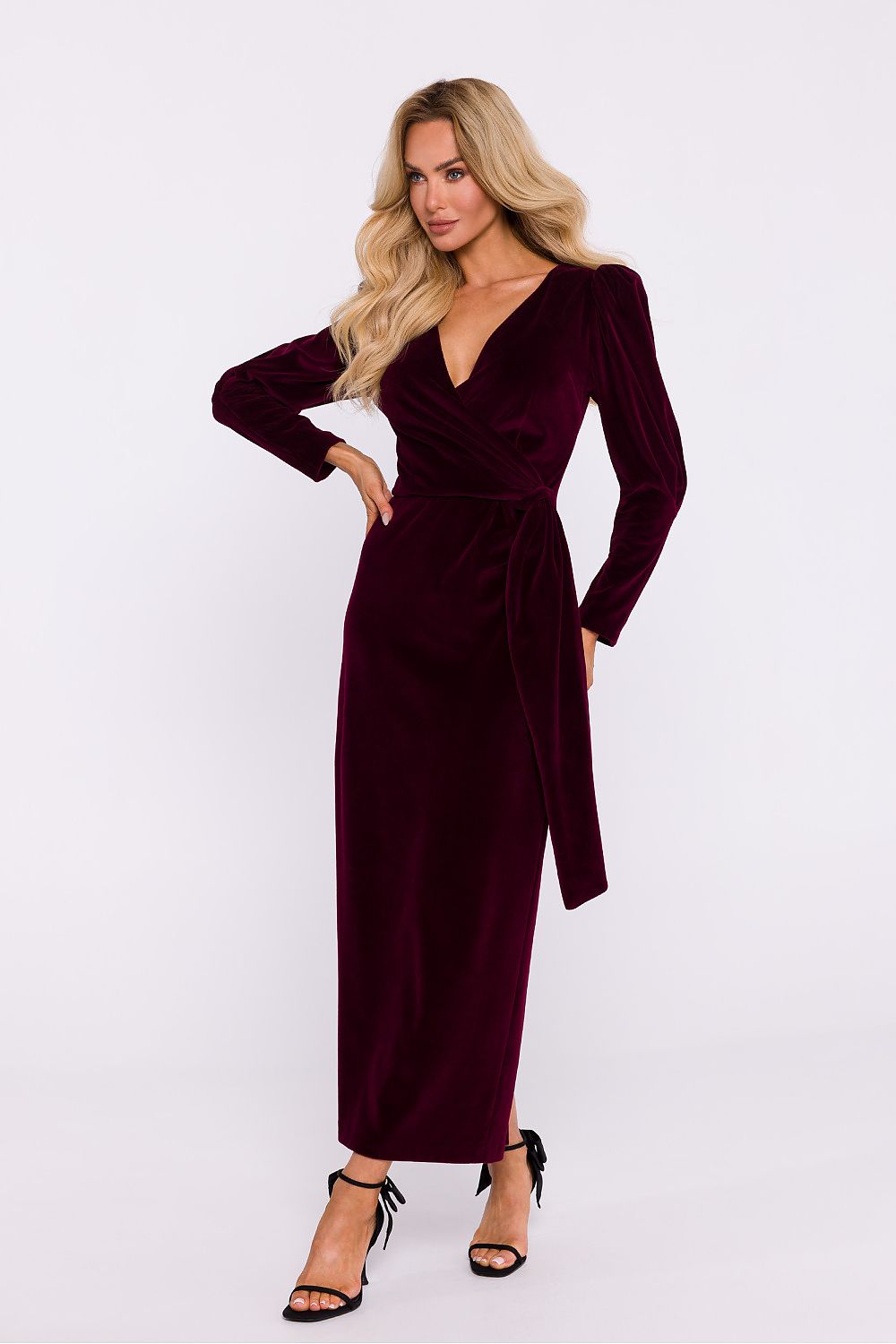 Modern Muse Wrap Maxi Dress - Deep Burgundy - Ruby Vixen