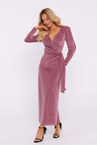 Modern Muse Wrap Maxi Dress - Rose Pink - Ruby Vixen