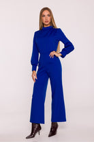 Arden Long Sleeved Jumpsuit - Blue - Ruby Vixen