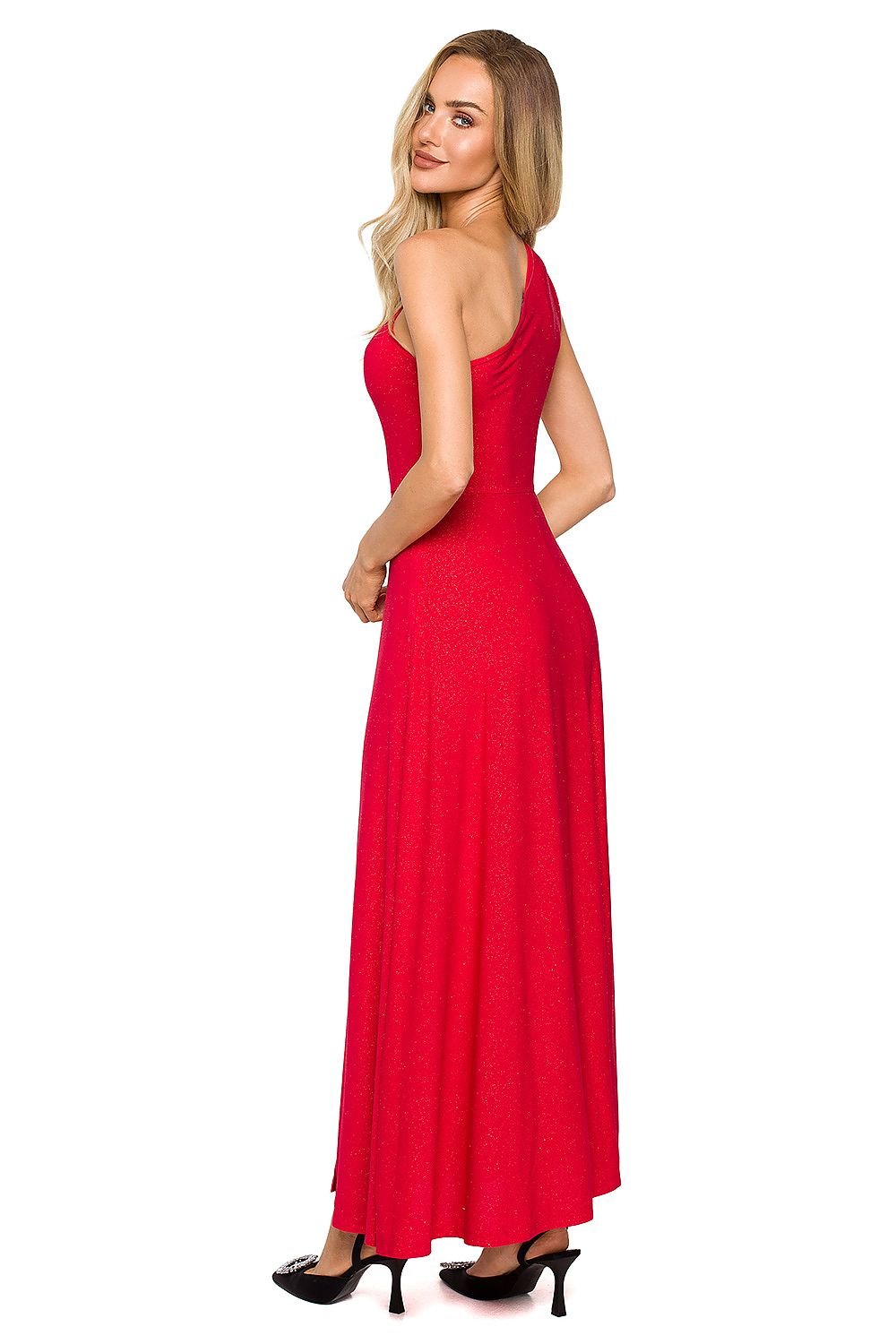 Celeste One Shoulder Maxi Dress - Red - Ruby Vixen