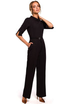 Elise Mid Sleeve Jumpsuit - Black - Ruby Vixen
