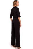 Elise Mid Sleeve Jumpsuit - Black - Ruby Vixen