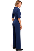 Elise Mid Sleeve Jumpsuit - Navy Blue - Ruby Vixen