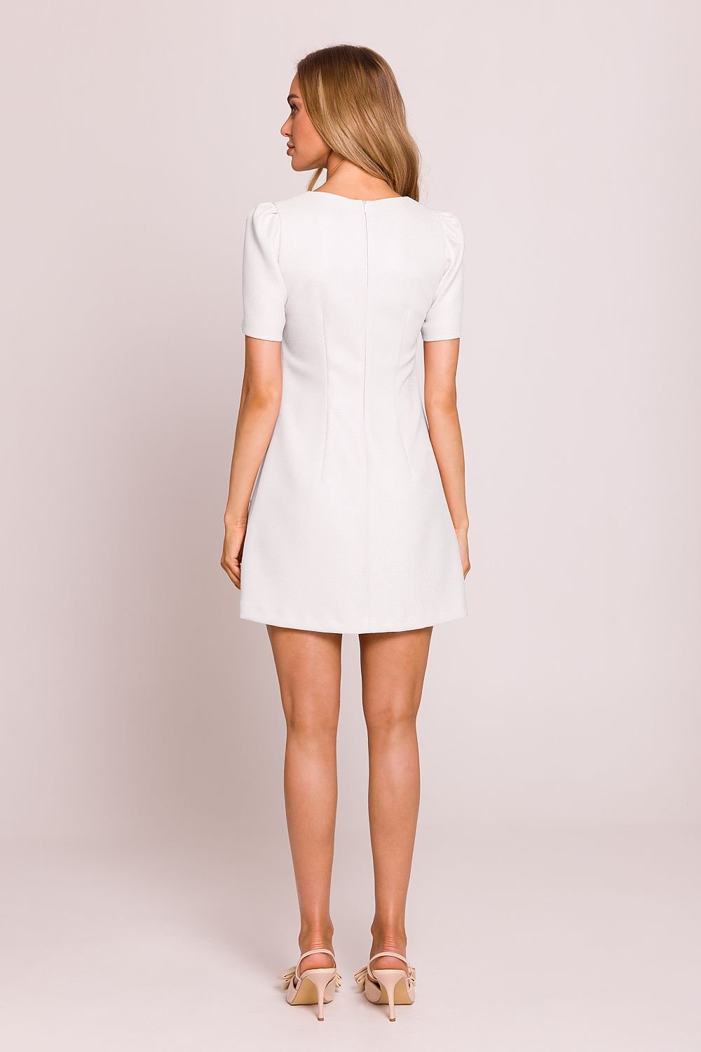 Elle A-Line Mini Dress - Cream - Ruby Vixen