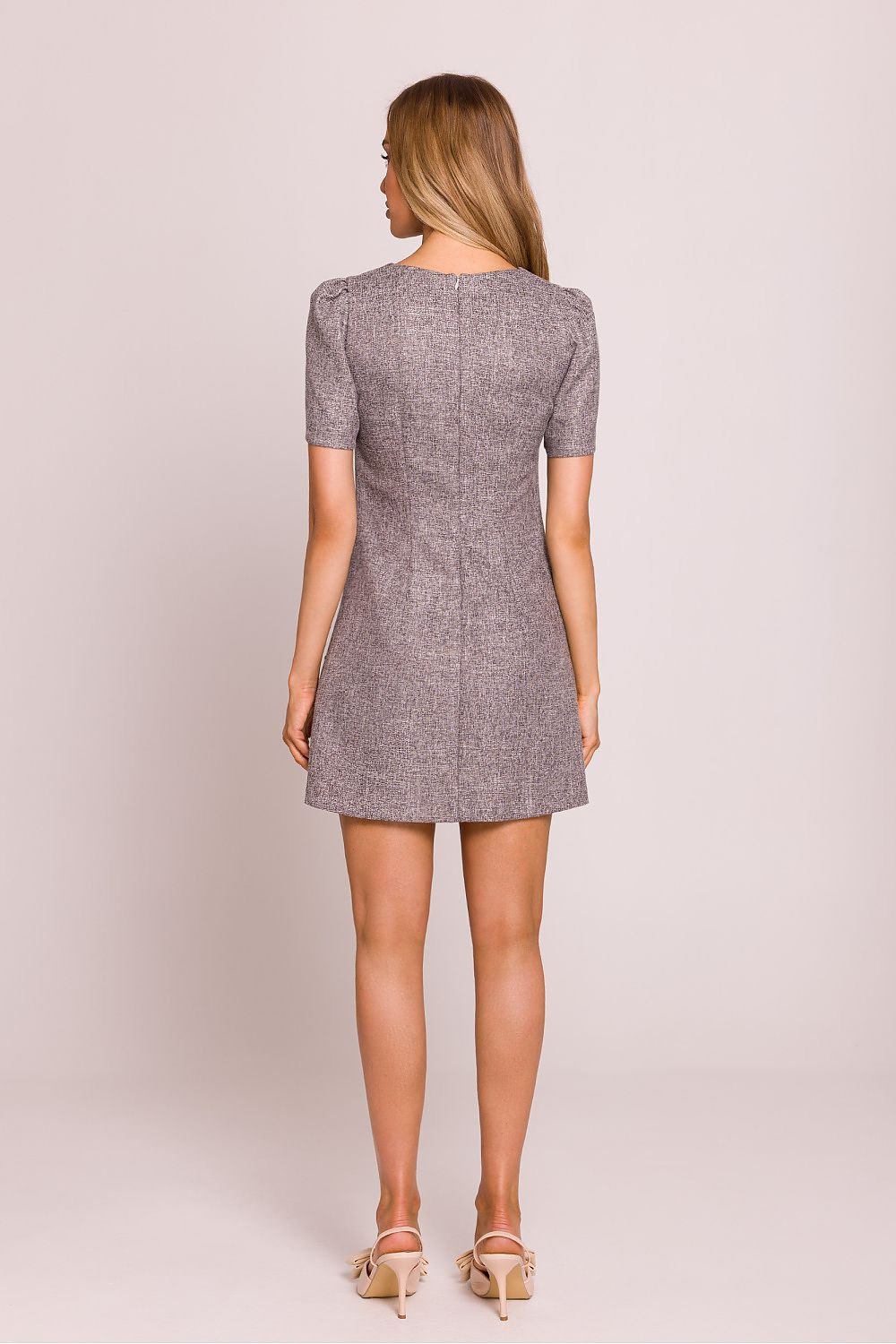 Elle A-Line Mini Dress - Grey - Ruby Vixen