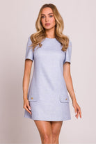 Elle A-Line Mini Dress - Light Blue - Ruby Vixen