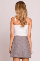 Elle A-Line Mini Skirt - Grey - Ruby Vixen