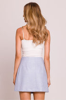 Elle A-Line Mini Skirt - Light Blue - Ruby Vixen