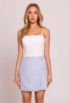 Elle A-Line Mini Skirt - Light Blue - Ruby Vixen