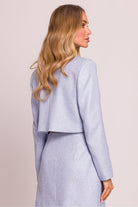 Elle Cropped Blazer - Light Blue - Ruby Vixen