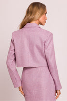 Elle Cropped Blazer - Rose Pink - Ruby Vixen