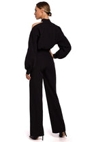 Gisele Shoulder Cutout Jumpsuit - Black - Ruby Vixen
