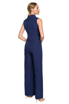 Isla Sleeveless Jumpsuit - Navy Blue - Ruby Vixen