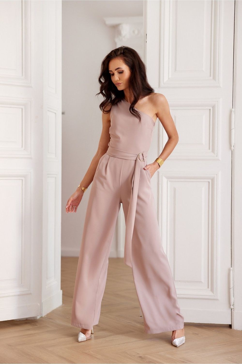 Isotta One Shoulder Jumpsuit - Blush - Ruby Vixen