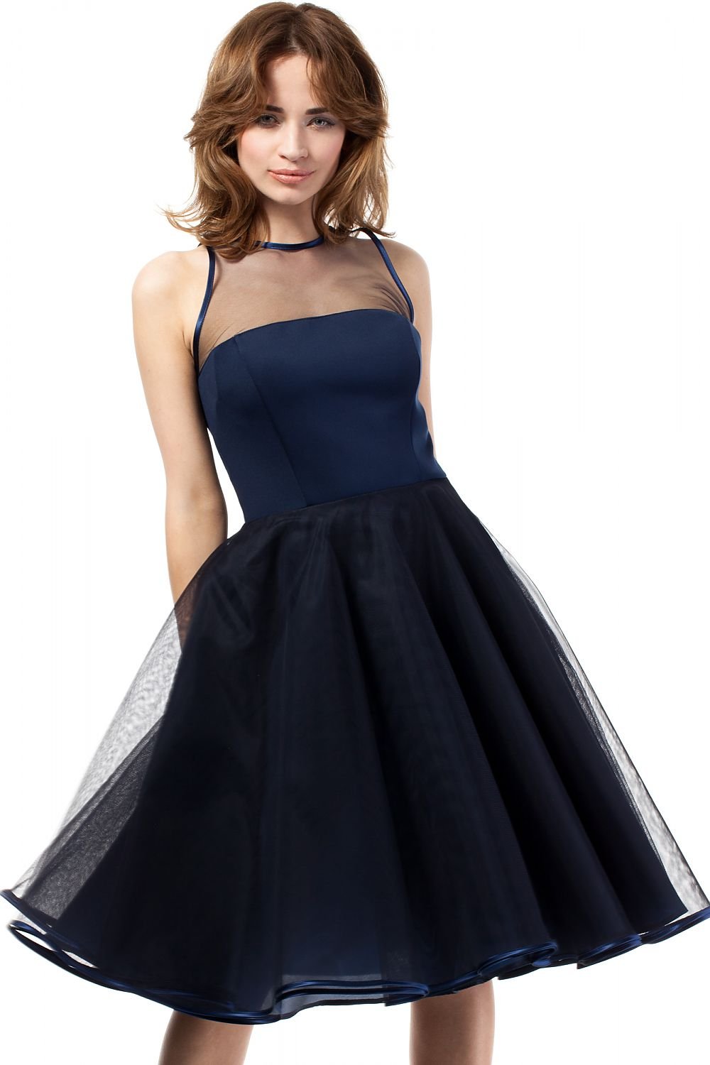 Luna Tulle Cocktail Dress - Navy Blue - Ruby Vixen