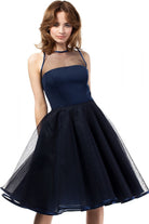 Luna Tulle Cocktail Dress - Navy Blue - Ruby Vixen