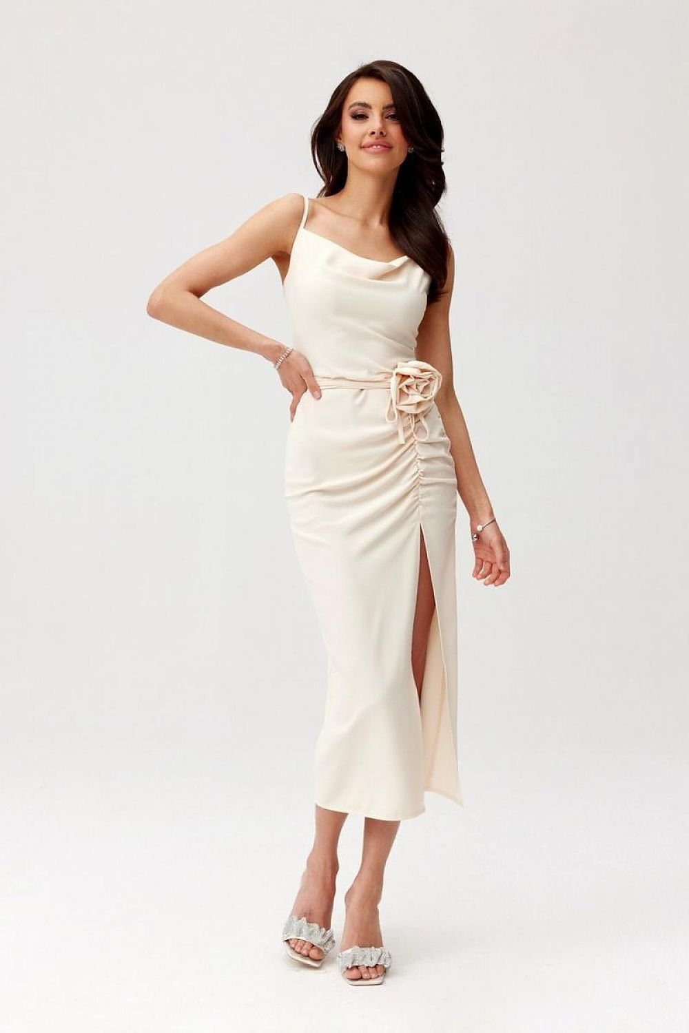 Maribel Midi Cocktail Dress - Ivory - Ruby Vixen