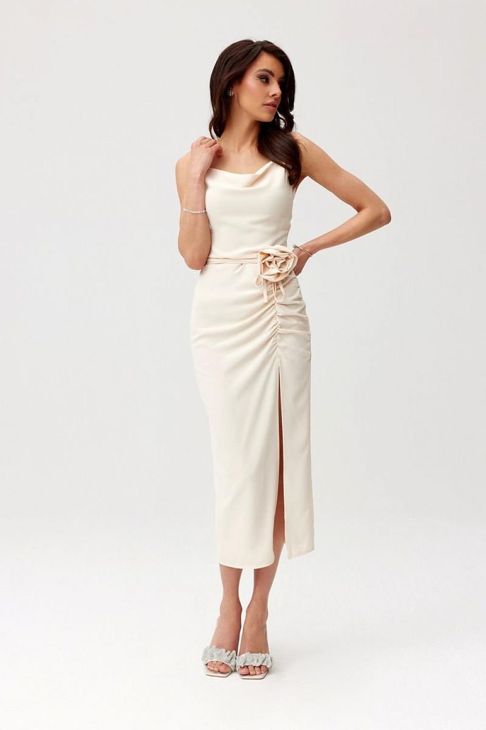 Maribel Midi Cocktail Dress - Ivory - Ruby Vixen