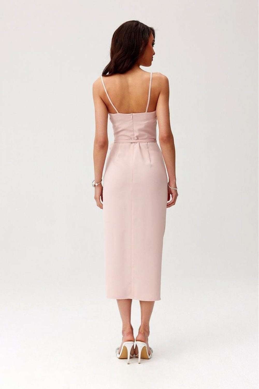 Maribel Midi Cocktail Dress - Pale Pink - Ruby Vixen