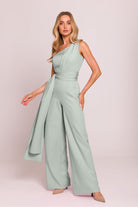 Mila Asymmetrical Jumpsuit - Mint Green - Ruby Vixen