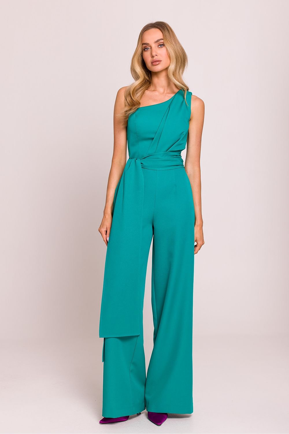 Mila Asymmetrical Jumpsuit - Turquoise - Ruby Vixen