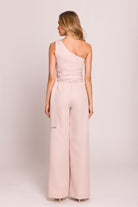 Mila Ayssmetrical Jumpsuit - Light Beige - Ruby Vixen