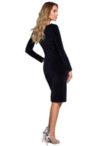 Mila Long Sleeve Cocktail Dress - Navy Blue - Ruby Vixen