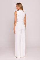 Nova Sleeveless Jumpsuit - White - Ruby Vixen